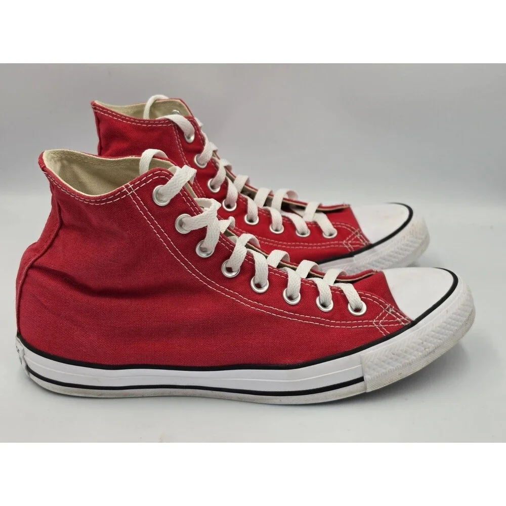 Converse Chuck Taylor All Star Shoes Mens 8.5 Womens 10.5 High-Top Sneakers Red